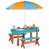 Relaxdays Kindersitzgruppe mit Sonnenschirm bunt