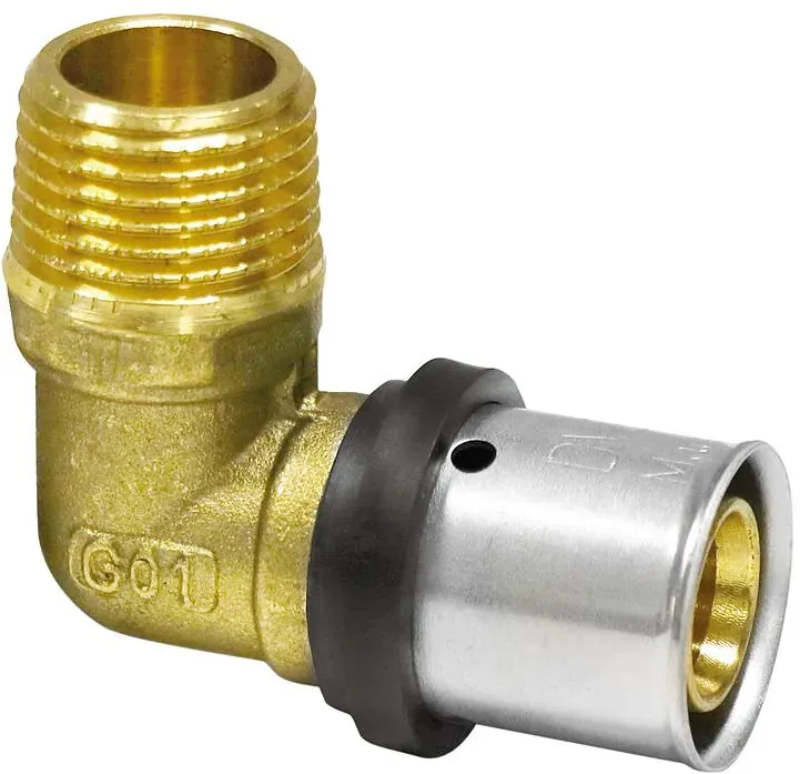 Pressfitting 90° Winkel mit AG (Ausführung: 20 - 3/4''AG (VPE 60 Stk.))