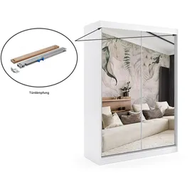 altdecor Schiebetürenschrank DEBI 160 x 216 x 61 cm Weiß