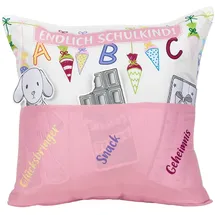 Hergo Creation Sofahelden Kissen Schulanfang Mädchen - Endlich Schulkind!