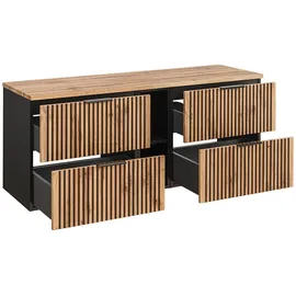 petits-meubles Gaia 2-tlg. Schwarz/Eichenoptik