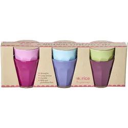 RICE Kleine Melamin Becher Espressogröße, mehrfarbig,  6er Pack, 80 ml