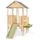 EXIT TOYS Holzspielhaus mit Rutsche und Matschküche naturbelassen
