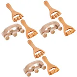 BESTYASH 3 Sätze Massagegerät-set Handmassagegerät Handflächenmassagegerät Muskel Massagematte Ganzkörpermassage Hand Massager Werkzeug Massage-handroller Handmassagerolle Holz 3 Stücke * 3