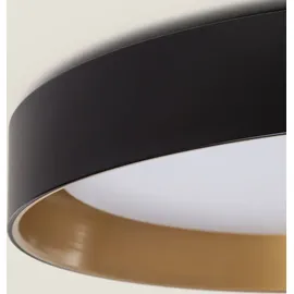 efectoLED LED-Deckenleuchte 30W Rund Metall Ø550mm CCT Wählbar Big Broadway Schwarz | Schwarz/Gold,