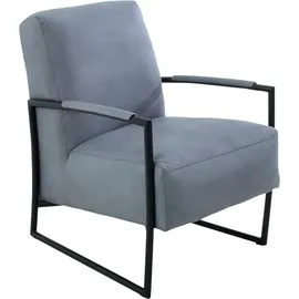 K+W Komfort & Wohnen Cocktailsessel K+W KOMFORT & WOHNEN, blau (ocean), B:62cm H:77cm T:83cm, Sessel, Cocktailsessel, mit bezogenen Armlehnen, Gestell in Metall schwarz Struktur