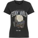 Only Damen Onllucy Life Reg S/S Top JRS Noos, Black, XL - XL