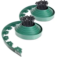 Vounot - Flexible Rasenkante Beeteinfassungen Kunststoff, mit 60 Erdanker, Länge 20m Höhe 5cm, Grün