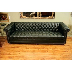 JVmoebel Chesterfield-Sofa, Chesterfield Design Polster Couch Leder Sofa Garnitur Luxus Textil grün
