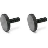 Ganter Normelemente | Flache Rändelschrauben | Rändelschrauben (niedrige Form) | DIN 653-M10-20 | 2 Stück | Stahl brüniert | Gewinde: M10x20