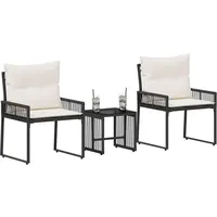 vidaXL Gartenlounge Set 7-tlg. Schwarz