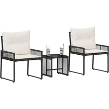 vidaXL Gartenlounge Set 7-tlg. Schwarz