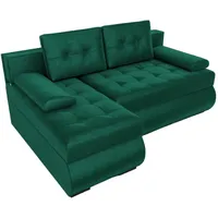 BROMARKT Ecksofa KASTELL 2 L-Form Schlafsofa Wohnlandschaft Links/Rechts Couch, Bettkasten,Schlaffunktion,viele Farbvarianten (Links,Monolith 37 – Grün, h80 x t141 x b200 cm)