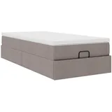 vidaXL Ottoman-Bett mit Matratze Taupe 100x200 cm Stoff