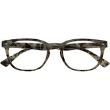 OPULIZE ORA Lesebrille für Damen Herren, Designer Stil, Leser mit Federscharnier, Rechteckiger Rahmen, Grau Schildpatt +1,00