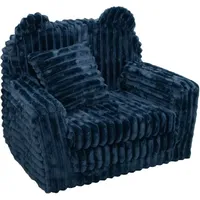Kindersessel - Schlafsofa - Cord - 51x40x41cm - blau