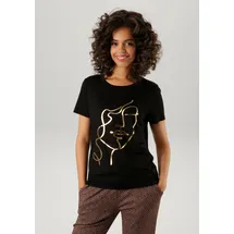 Aniston CASUAL T-Shirt goldfarben/schwarz 40