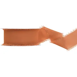 PartyDeco Chiffonband 4cm x 10m weich fließend - Stoffband zum Dekorieren Nähen Dekoband Hochzeitsdeko Tischdeko Schleifenband Geschenkband Kupfer