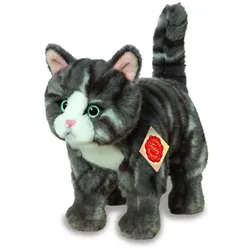 Teddy-Hermann - Katze stehend grau getigert 20 cm