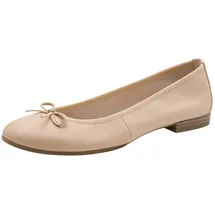 TAMARIS Damen Ballerina Leder flach, beige, 41 EU