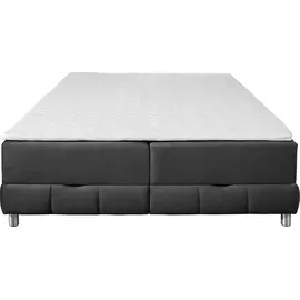 Home Affaire Boxspringbett HOME AFFAIRE "Vaasa", grau (schiefer), B:166cm L:226cm, Komplettbetten, Boxspringbett, für Dachschrägen geeignet, inkl. Bettkasten und Topper
