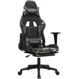 vidaXL Gamingstuhl mit Massage Fußstütze Schwarz Tarnfarben Kunstleder Modell 3