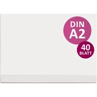 Blanko Schreibtischunterlage mit Kantenschutz I DIN A2 I 40 Blatt I aus Papier zum Abreißen I unbedruckt I für Notizen im Büro und als Malunterlage für Kinder I dv_520