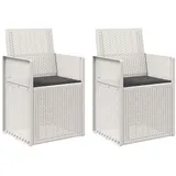 vidaXL Gartenstuhl 2 St. 2 x 2 x 2 cm Weiß