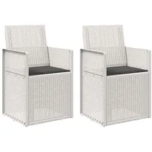 vidaXL Garten Esszimmerstuhl Weiß/Anthrazit 2er Set