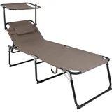 Mojawo XXL Gartenliege Taupe mit Dach