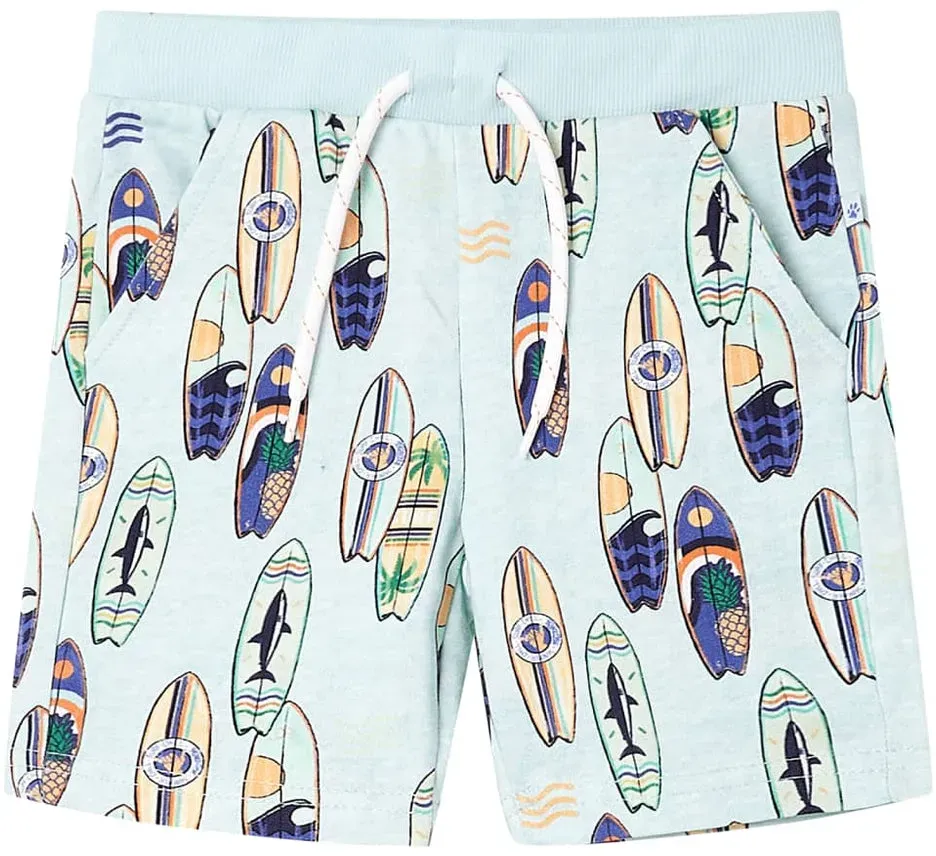 Kindershorts mit Kordelzug Sanftblau Melange 92