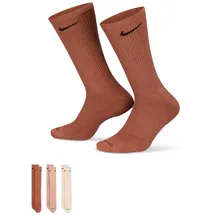 Nike Everyday Plus Cushioned Crew Socken 3er Pack Braun/Mehrfarbig 34-38
