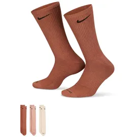 Nike Everyday Plus Cushioned Crew Socken 3er Pack Braun/Mehrfarbig 34-38