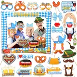 HOWAF Oktoberfest Foto Requisiten Oktoberfest Deko, Bayrisch Aufblasbarer Fotorahmen Photo Booth Props Partybrille Fotobox Accessoires für Bayrisch Deko Oktoberfestdek