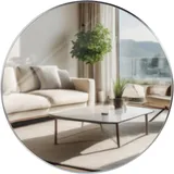 CLP Wandspiegel Elsie I Runder Spiegel in unterschiedlichen Größen I Rahmentiefe 3 cm, ideal für Wohnzimmer, Schlafzimmer oder Bad