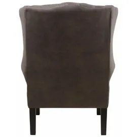 Home Affaire Sessel HOME AFFAIRE "Bedford Ohrensessel Chesterfield", grau (anthrazit), B:83cm H:113cm T:94cm, NaturLEDER (echtes Rindsleder);Luxus-Microfaser Lederoptik (100% Polyester), Sessel, Sessel, mit aufwendiger Knopfheftung und geschwungenen Armlehnen