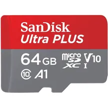 SanDisk Ultra PLUS 64GB 64 GB, microSDXC, U1, UHS-I), Speicherkarte