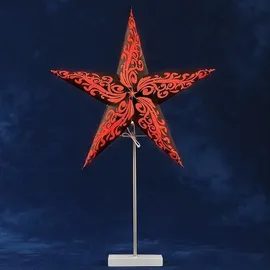 Konstsmide Leuchter Papierstern Papierleuchte rot/schwarz 2953-572