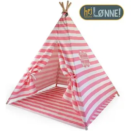 p:os Hej Lønne Tipi Zelt für Kinder (rosa, gestreift)