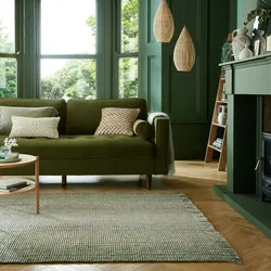 Kadima Design Luxus Handgewebter Teppich - Jute & Wolle Mix - `Weaver`. Farbe: Grün, 80x150 cm