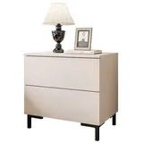 lookway Nachttisch LINA 55 x 52 x 37 cm Beige/Schwarz
