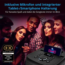 Medion LIFE S61991 Partylautsprecher mit Bluetooth (Partysoundsystem inklusive Mikrofon, Party Box, tragbares Soundsystem, integrierter Akku, für kabellose Musik (3 h, Akkubetrieb, Netzbetrieb), Bluetooth Lautsprecher, Schwarz