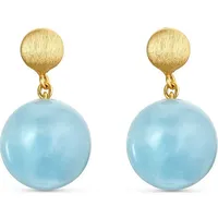 Christ Paar Ohrhänger CHRIST Damen-Ohrhänger 375er Gelbgold 1 Aquamarin blau