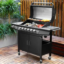 TAINO RED Gasgrill 6+1 mit Drehspieß