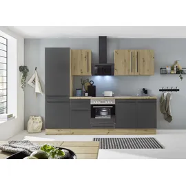 kochstation Küchenzeile KS-Florida 270 cm schwarz