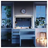 Vicco Schminktisch Sherry Weiß, 120 cm mit LED-Spiegel und Bank