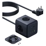 Baseus EnerFill FA11 67W Steckdosenleiste, USB-A + USB-C + 3 x EU Kosmisches Schwarz