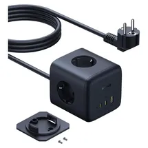 Baseus EnerFill FA11 67W Steckdosenleiste, USB-A + USB-C + 3 x EU Kosmisches Schwarz