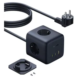 Baseus EnerFill FA11 67W Steckdosenleiste, USB-A + USB-C + 3 x EU Kosmisches Schwarz