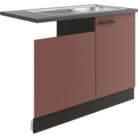 OPTIFIT Spülenschrank Palma Breite 110 cm, geeignet für teilintegrierte Geschirrspüler rot